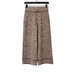 LOGO Lori Goldstein Cropped Knit Pants High Rise Wide Leg Stretch Comfy Size XXS